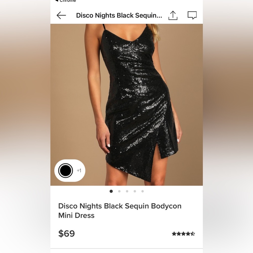 Lulus disco nights black sequin dress